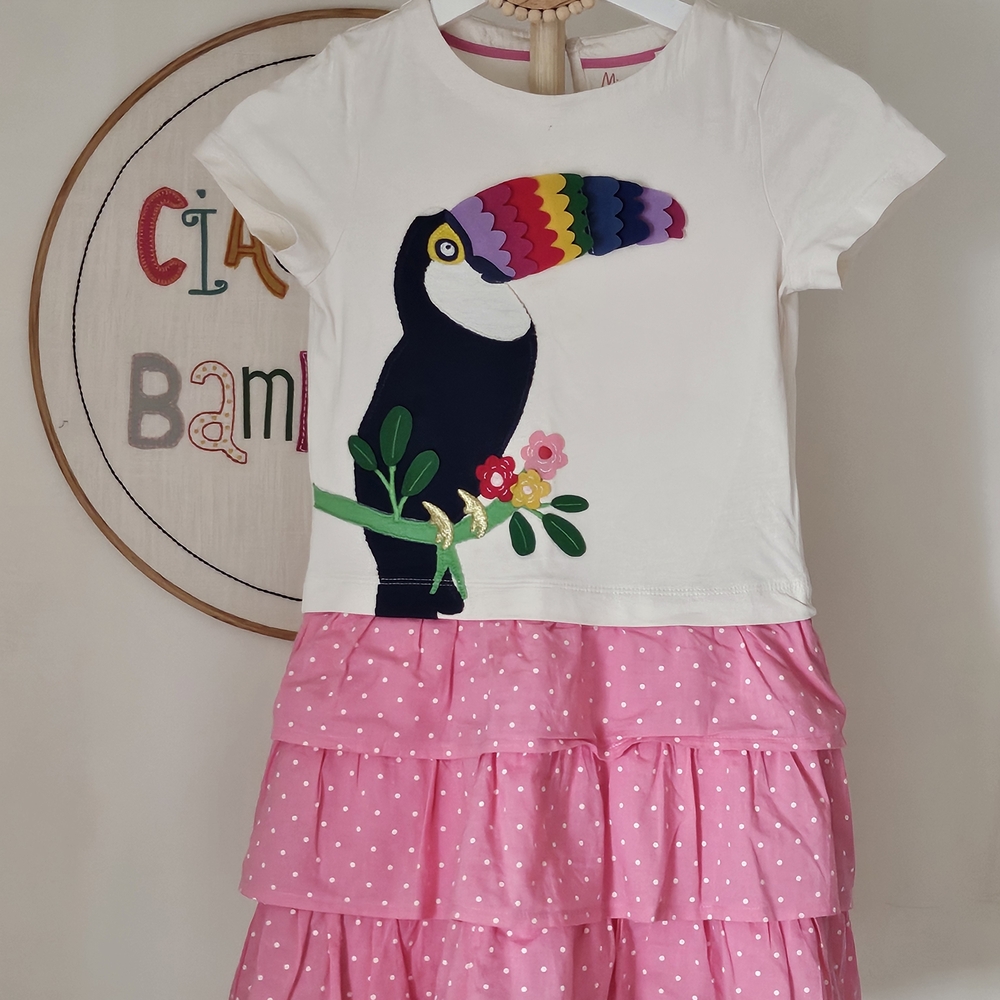 Mini Boden Cream and Pink Top